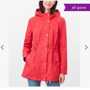 Joules Red Shoreside Rain Coat NWT
